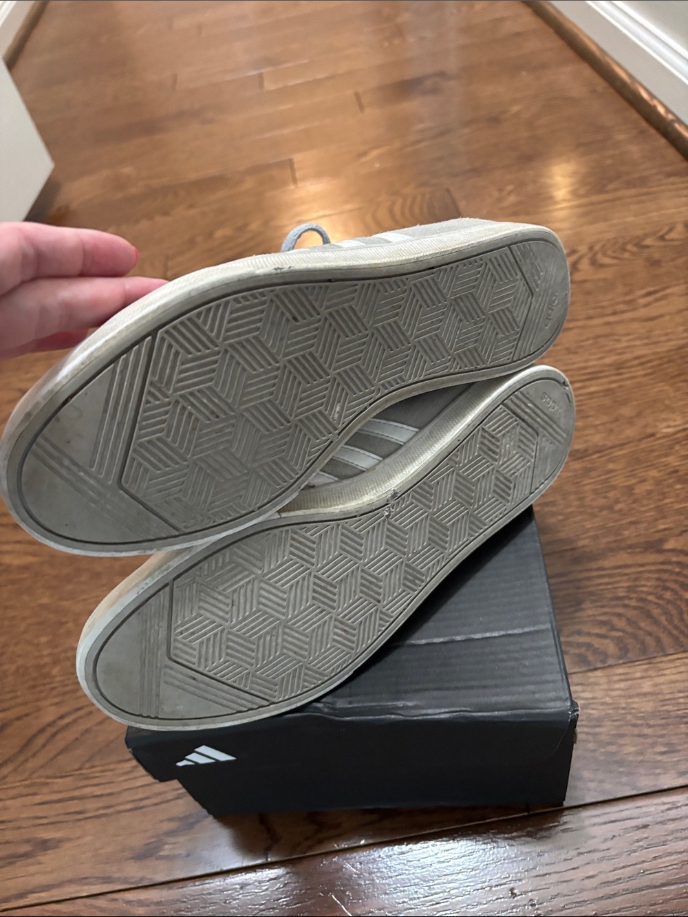 Women’s Casual Suede adidas Sneakers - Light Gray - Picture 6 of 7